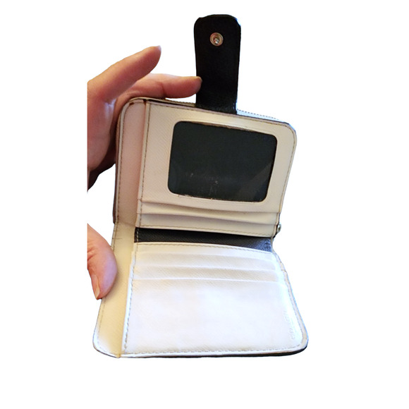 Coach Colorblock white and navy blue bi-fold wallet - Picture 4 of 8